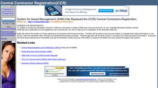 Central Contractor Registration (CCR) - Government Contracting