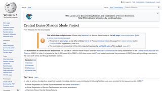 Central Excise Mission Mode Project - Wikipedia