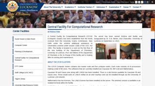 Lucknow University / Center Facilities / Central Facility For ...