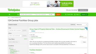 Central Facilities Group Jobs, Vacancies & Careers - totaljobs