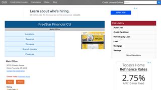 FreeStar Financial CU - Clinton Township, MI - Credit Unions Online