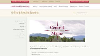 Online & Mobile Banking - Central Maine Federal Credit Union