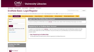 Login/Register - EndNote Basic - Research Guides at Central ...