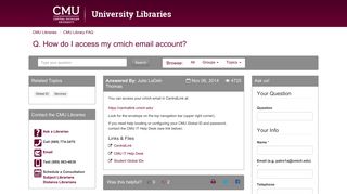 How do I access my cmich email account? - CMU Library FAQ