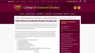 CMU Email & Graduate Student Email List | Central Michigan University