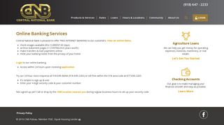 Online Banking Services - Central National Bank of Poteau