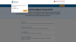 Central Provident Fund (CPF) - Ministry of Manpower