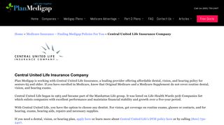 Central United Life Insurance Company Plans | Plan Medigap