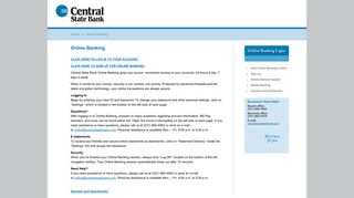 Central State Bank | Home | Online Banking