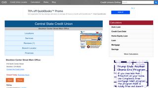 Central State Credit Union - Stockton, CA - Credit Unions Online
