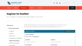 Central West Credit Union - CWCU - Bank online with RediNet