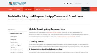 Mobile Banking and Payments App Terms and Conditions