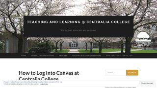How to Log Into Canvas at Centralia College | Teaching and Learning ...