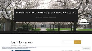 log in for canvas | eLearning @ Centralia College