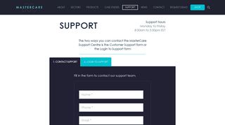 MasterCare | Support - Login to the Customer Support Centre