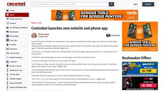 Centrebet launches new website and phone app - Racenet