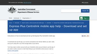 Express Plus Centrelink mobile app help - Download and set up app ...