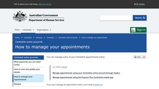 Centrelink online accounts - How to manage your appointments ...