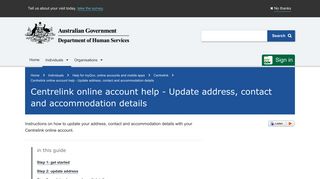 Centrelink online account help - Update address, contact and ...
