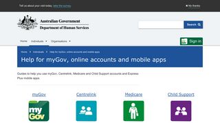 Help for myGov, online accounts and mobile apps - Australian ...