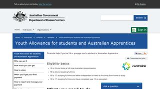 Youth Allowance for students and Australian Apprentices - Australian ...