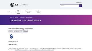 Centrelink - Youth Allowance - Assistance