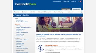 Personal Banking | Centreville Bank