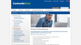 Business Online Banking | Centreville Bank