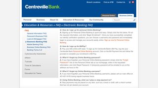 Electronic Banking | Centreville Bank