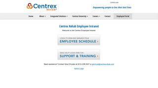 Centrex Rehab » Employee Login