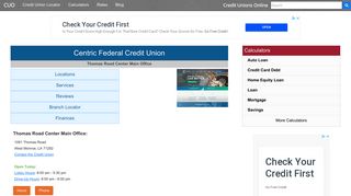 Centric Federal Credit Union - West Monroe, LA - Credit Unions Online
