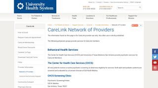 Network of Providers | CareLink | University Health System
