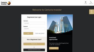 Centuria Investor - Login - InvestorServe