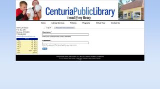 User account | Centuria Public Library