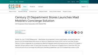 Century 21 Department Stores Launches Mad Mobile's Concierge ...