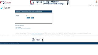 Log In - Century Federal Credit Union