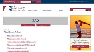 FAQ - Century Federal Credit Union