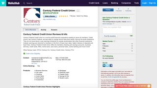 Century Federal Credit Union Reviews - WalletHub