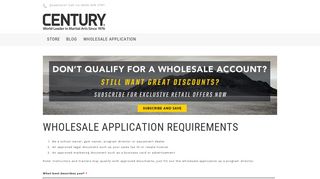 Wholesale Application - Century Martial Arts