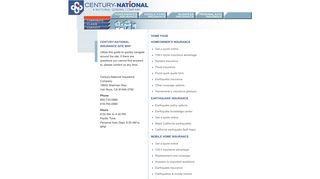 CENTURY-NATIONAL INSURANCE SITE MAP