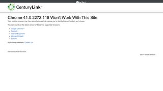 CenturyLink Benefits Website - Report Broken Link - Contact Us