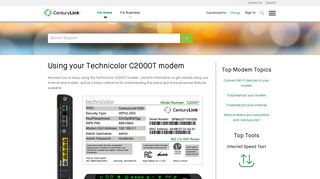 Using your Technicolor C2000T | CenturyLink Internet Help