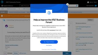 Connecting CenturyLink and DirecTV accounts - AT&T Community