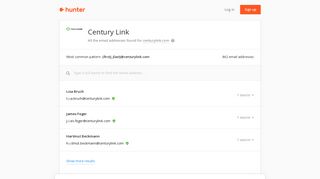 Century Link - email addresses & email format • Hunter - Hunter.io