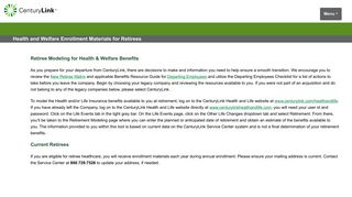 Health and Welfare Enrollment Materials for Retirees - CenturyLink ...