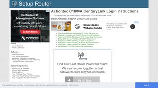 Login to Actiontec C1000A CenturyLink Router - SetupRouter