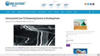 CenturyLink's Live TV Streaming Service is Shutting Down - Cord ...