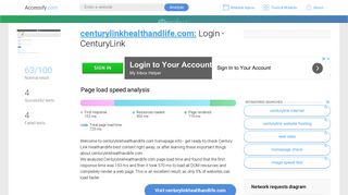 Access centurylinkhealthandlife.com. Login - CenturyLink