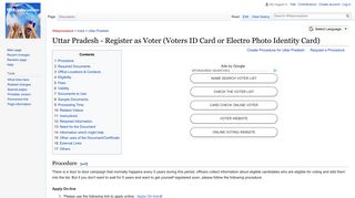 Uttar Pradesh - Register as Voter (Voters ID Card or Electro Photo ...