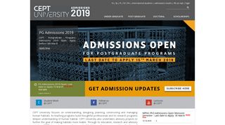 CEPT admissions - CEPT University